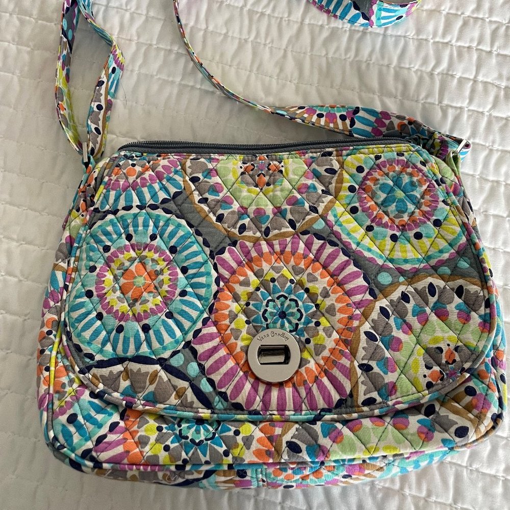 Vera Bradley Turnlock Saddle Crossbody Bag - Sunny Medallion